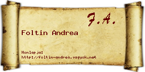 Foltin Andrea névjegykártya